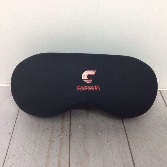 Carrera Eyewear Hard Glasses Case With Lens Wipe Black Red Logo Sunglasses Case - Picture 1 of 4
